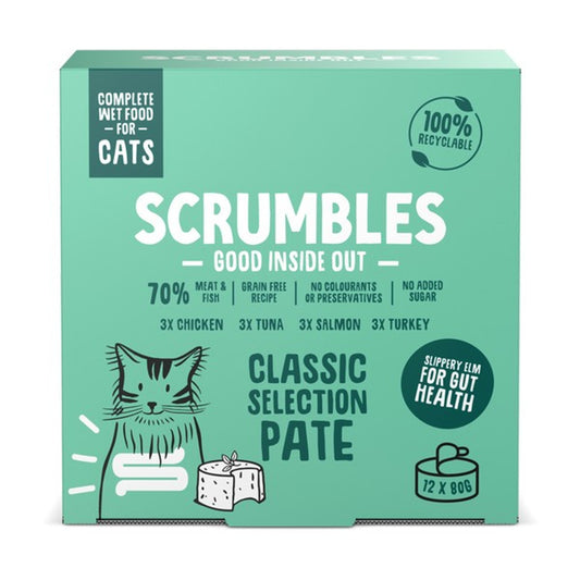 Scrumbles Wet Cat Pate Classic Selection 12x80g